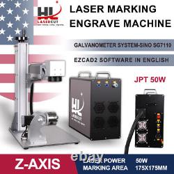 JPT LP 50W ezcad2 fiber laser marking deep engrave machine SG7110 red dot 1064nm
