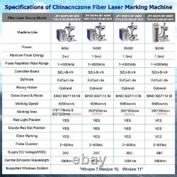 JPT MOPA Fiber Laser Engraver 100W Color Marking Rotary 200x200mm EZCAD Lite