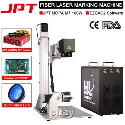 JPT MOPA M7 100W Fiber Laser Marking Machine with D80 Rotary Axis EZCAD2 US ship