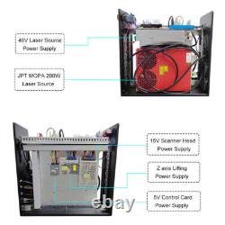 JPT MOPA M7 200W Fiber Laser Cutting Engraver Machine with 800mm Lifting Rotary