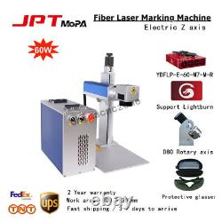 JPT Mopa 60W Fiber Laser Colorful Marking Rotary Machine Gold Jewelry Engraving