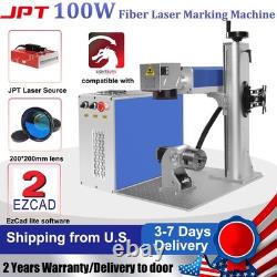 JPT Mopa M7 100W Fiber Laser Engraver Marking Cutting Machine with Rotary US