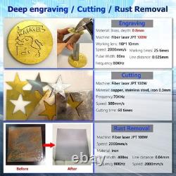 JPT Mopa M7 100W Fiber Laser Engraver Marking Cutting Machine with Rotary US