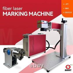 JPT RAYCUS Fiber Rotary Laser Engraver Silver Gold Cutting Machine 30W 220V