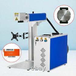 Laserfocus 30W 150150mm Fiber Laser Marking Machine + 80mm Rotary Attachment US