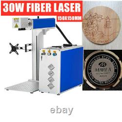 Laserfocus 30W 150150mm Fiber Laser Marking Machine + 80mm Rotary Attachment US