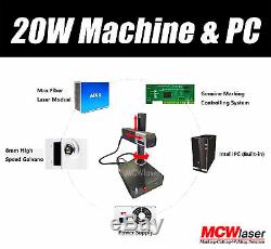 MCWlaser 20W MAX Fiber Laser Marking Machine & PC Engraving Etching Metal Steel