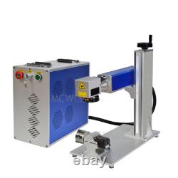 MCWlaser 30W Raycus Metal Fiber Laser Marking Machine Engraver with Rotary Axis