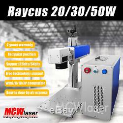 MCWlaser Raycus 20W 30W 50W Fiber Laser Marking Engraving Machine& Rotary Chuck