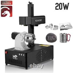 MONPORT 20W Fiber Laser Engraver + Rotary Axis Metal Marking Electric Lifting