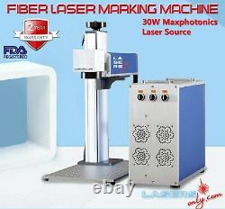 Max 30w Fiber Laser Marking Machine Metal & Plastic Original Bjjcz + 2 Lenses