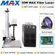 Max 50w Fiber Laser Marking Engraving Machine Metal Engraver With 80mm Rotary