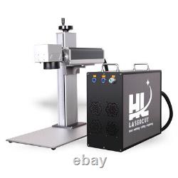 Max 50W Fiber Laser Marking Engraving Machine Metal Engraver with 80mm Rotary