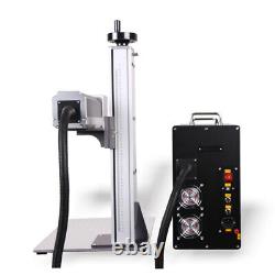 Max 50W Fiber Laser Marking Engraving Machine Metal Engraver with 80mm Rotary