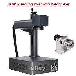Monport 20W Fiber Laser Engraver Marking Machine Metal Engraving w. Rotary Axis
