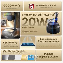 Monport 20W Fiber Laser Engraver Marking Machine Metal Engraving withRotary Axis