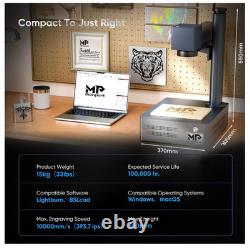 Monport 20W Fiber Laser Engraver Marking Machine Metal Engraving withRotary Axis