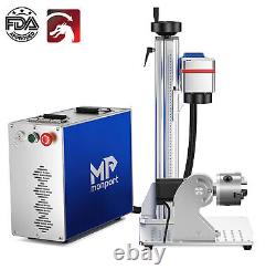 Monport 20W Fiber Laser Marking Machine 4.3x4.3 Laser Engraver with Rotary Axis