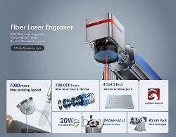 Monport 20W Fiber Laser Marking Machine 4.3x4.3 Laser Engraver with Rotary Axis