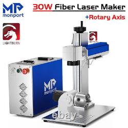 Monport 30W 6x6 Fiber Laser Metal Gold Marking Machine Engraver with Rotary Axis