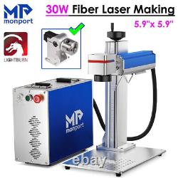 Monport 30W Fiber Laser Engraver Assembled Metal Engraving Machine w Rotary Axis