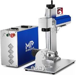 Monport 30W Fiber Laser Engraver with Rotary Axis 360° 30w Laser Marking Lightburn