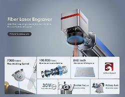 Monport 30W Fiber Laser Engraver with Rotary Axis 360° 30w Laser Marking Lightburn