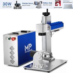 Monport 30W Fiber Laser Marking Machine 5.9 x 5.9 Laser Engraver + Rotary Axis