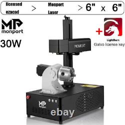 Monport 30W Fiber Laser Marking Machine Engraver Lifting+Rotary Axis & Lightburn