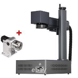 Monport 30W Fiber Laser Marking Machine with Rotary Axis, 6x6 Metal Engraver