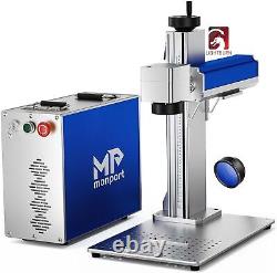 Monport 30W Fiber Laser Marking Machine with Rotary Axis, 6x6 Metal Engraver
