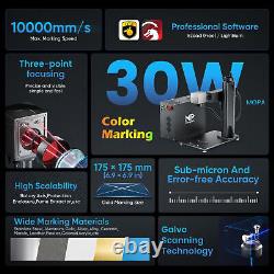 Monport 30W Fiber Laser Metal Engraving Marking 7x7 Desktop MOPA with Rotary Axis