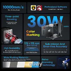 Monport 30W JPT Fiber Laser Marking Engraving Machine 7×7 in with Rotary Axis
