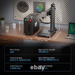 Monport 30W JPT Fiber Laser Marking Engraving Machine 7×7 in with Rotary Axis