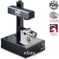 Monport 30W JPT Mopa Fiber Laser Metal Color Marker Engraver 7x7 w Rotary Axis