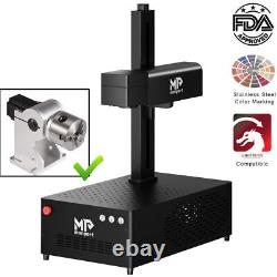 Monport 30W Mopa Fiber Laser Engraver & Rotary Axis Metal Color Marking Machine