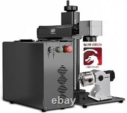 Monport 30W Mopa Fiber Laser Marker Engraver 7x7 with Rotary Axis Color Marking