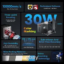 Monport 30W Mopa Fiber Laser Marking Engraver Rotary Color Engraving Metal Steel