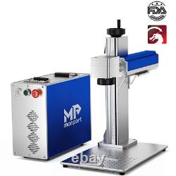 Monport 30w Fiber Laser Engraver 5.9x5.9 Marking Machine w Rotary Axis Dual Fans