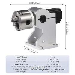 Monport 3-Jaw 80MM Rotary Axis for 20W 30W 50W 60W Fiber Laser Engraver Marker