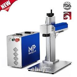Monport 4.3x4.3 20W Fiber Laser Engraver Marking Machine Metal Gold +Rotary Axis