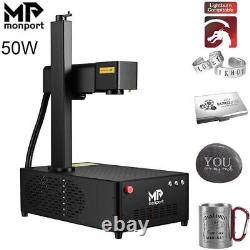 Monport 50W 7.9 x 7.9 Fiber Laser Marking Machine Engraver Electric Lifting US