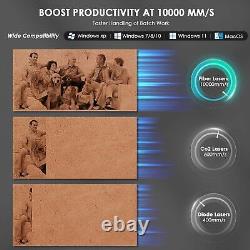 Monport 50W 7.9 x 7.9 Fiber Laser Marking Machine Engraver Electric Lifting US