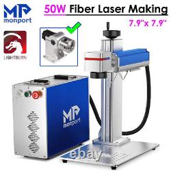 Monport 50W (8x8) Fiber Laser Engraver Marking Machine with 80mm Rotary Axis