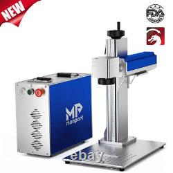Monport 50W Fiber Laser Engraver Marking Machine 8x8'' Dual Fans with Rotary Axis