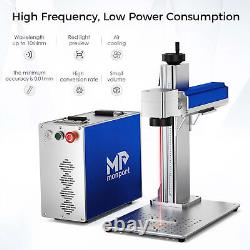 Monport 50W Fiber Laser Engraver Marking Machine 8x8'' Dual Fans with Rotary Axis