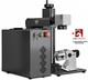 Monport 60w Fiber Laser Engraver +rotary Axis+lightburn 77 Mopa Marking Machine