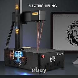 Monport 60W JPT Fiber Laser Marking Machine Metal Engraver +Rotary Electric Lift