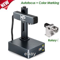 Monport 60W JPT MOPA Fiber Laser Color Marking Machine 7x7 Autofocus with Rotary