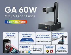 Monport 60W JPT MOPA Fiber Laser Color Marking Machine 7x7 Autofocus with Rotary
